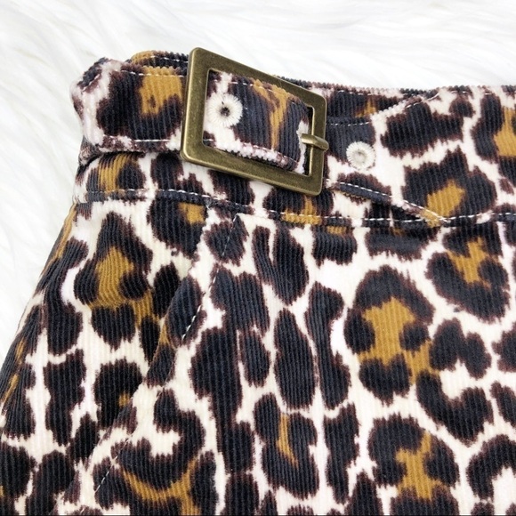 New J. Crew Buckle Mini Skirt in Leopard Corduroy - Picture 3 of 12